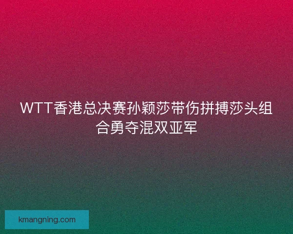 WTT香港总决赛孙颖莎带伤拼搏莎头组合勇夺混双亚军